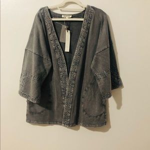 Solitaire Open Front Cardigan Medium 100% Cotton